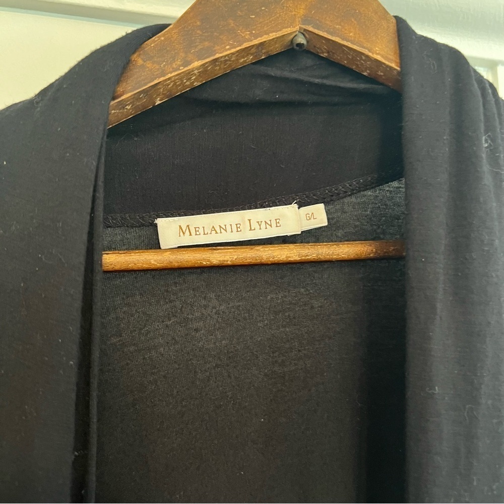 Melanie Lyne Women’s Black Tie Waist Cardigan - Size Large - Picture 7 of 10